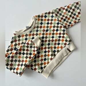 Kids Neutral Gender Colorful Checkerboard Sweatshirt